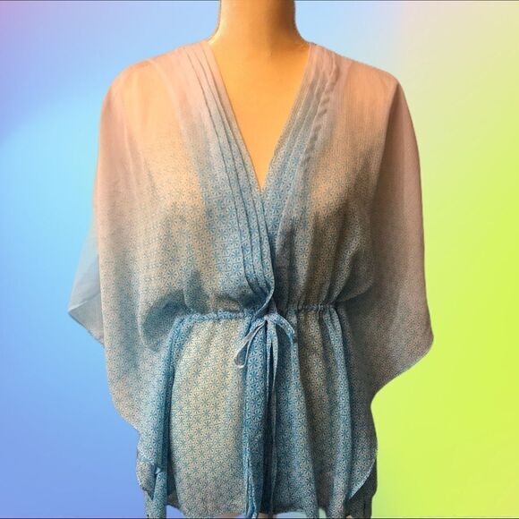 NWOT!! Sheer blue tie front swimsuit cover… - Picture 1 of 5